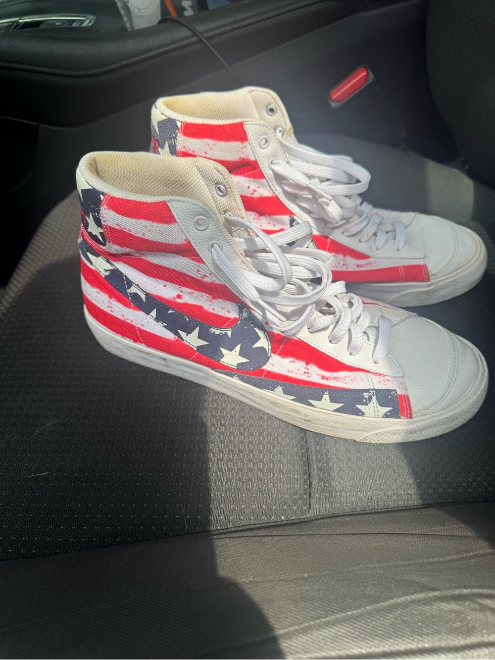 Nike Men’s High-Top Sneakers — Red, White, Blue Stars & Stripes